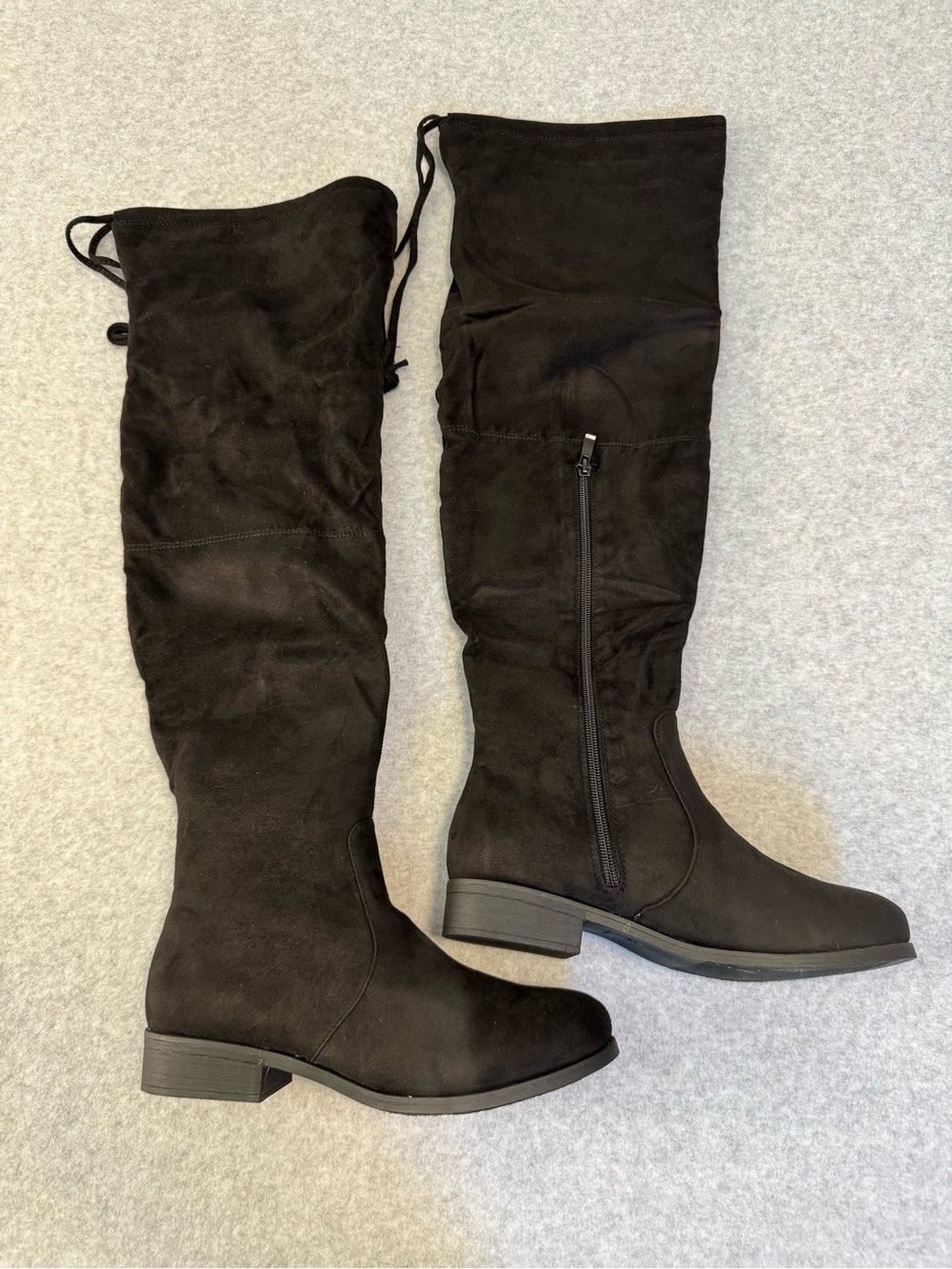 New Journee Collection Black Over-the-Knee Suede Boots